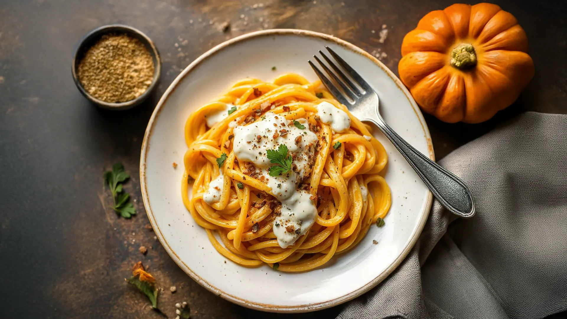 Cremige Kürbis-Fettuccine Alfredo – Herbstlich inspiriert