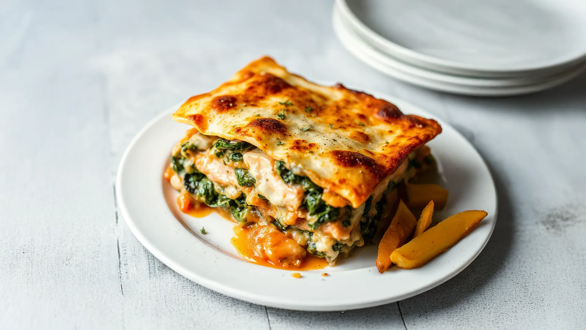 Köstliche Lachs-Spinat-Lasagne mit cremiger Béchamelsauce