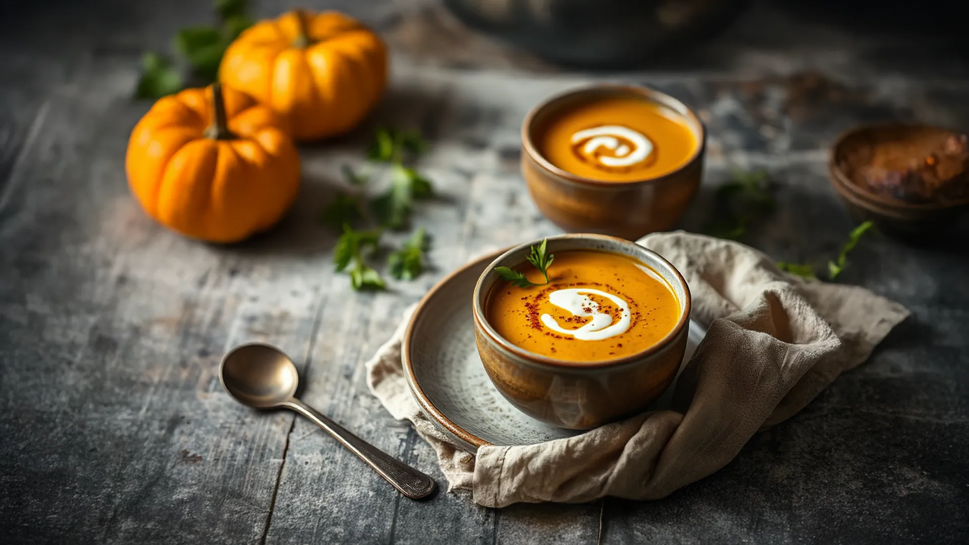 Pikante Kürbissuppe mit gerösteten Kürbiskernen