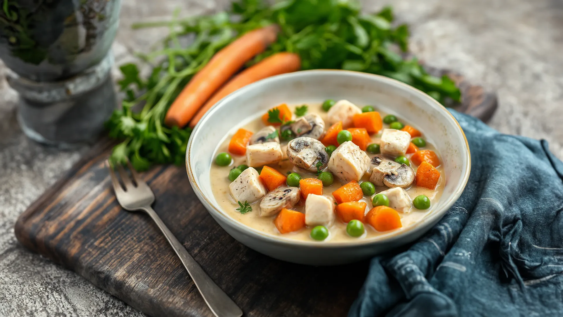 Schnelles Hühnerfrikassee