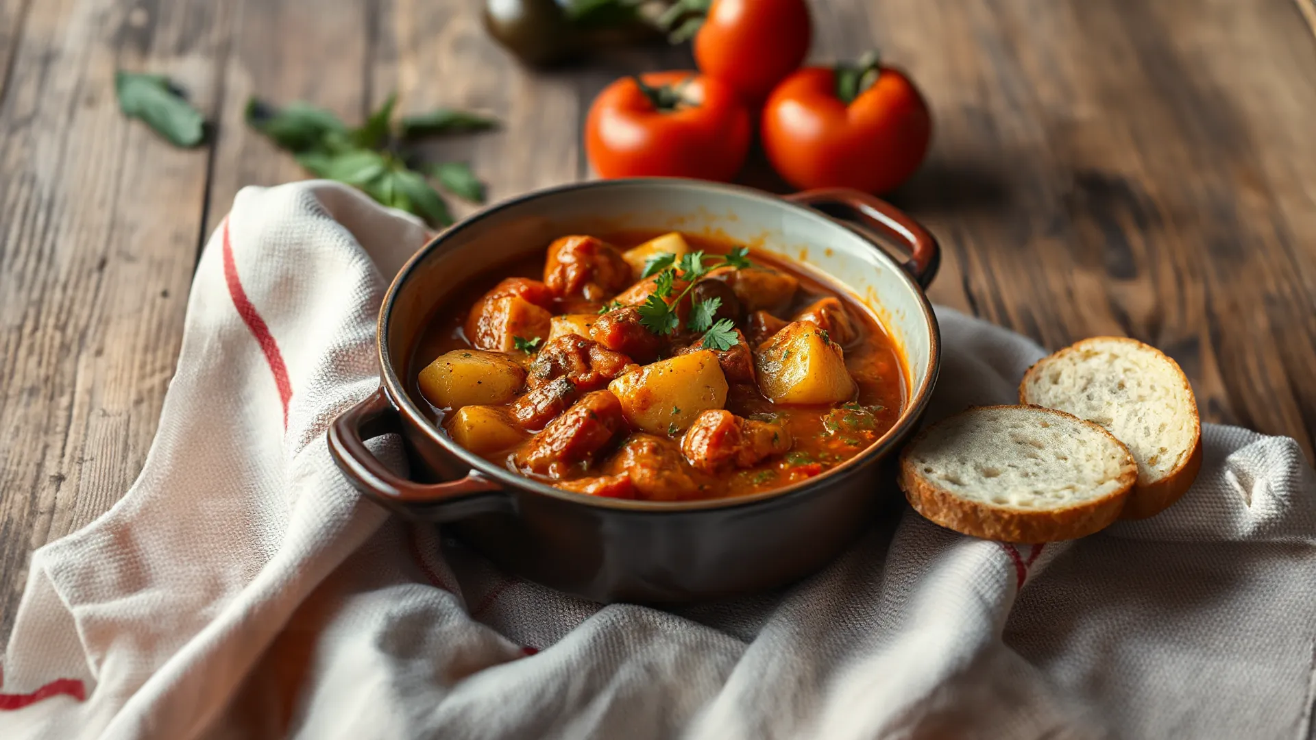 Ungarisches Kesselgulasch mit Paprika und Kartoffeln