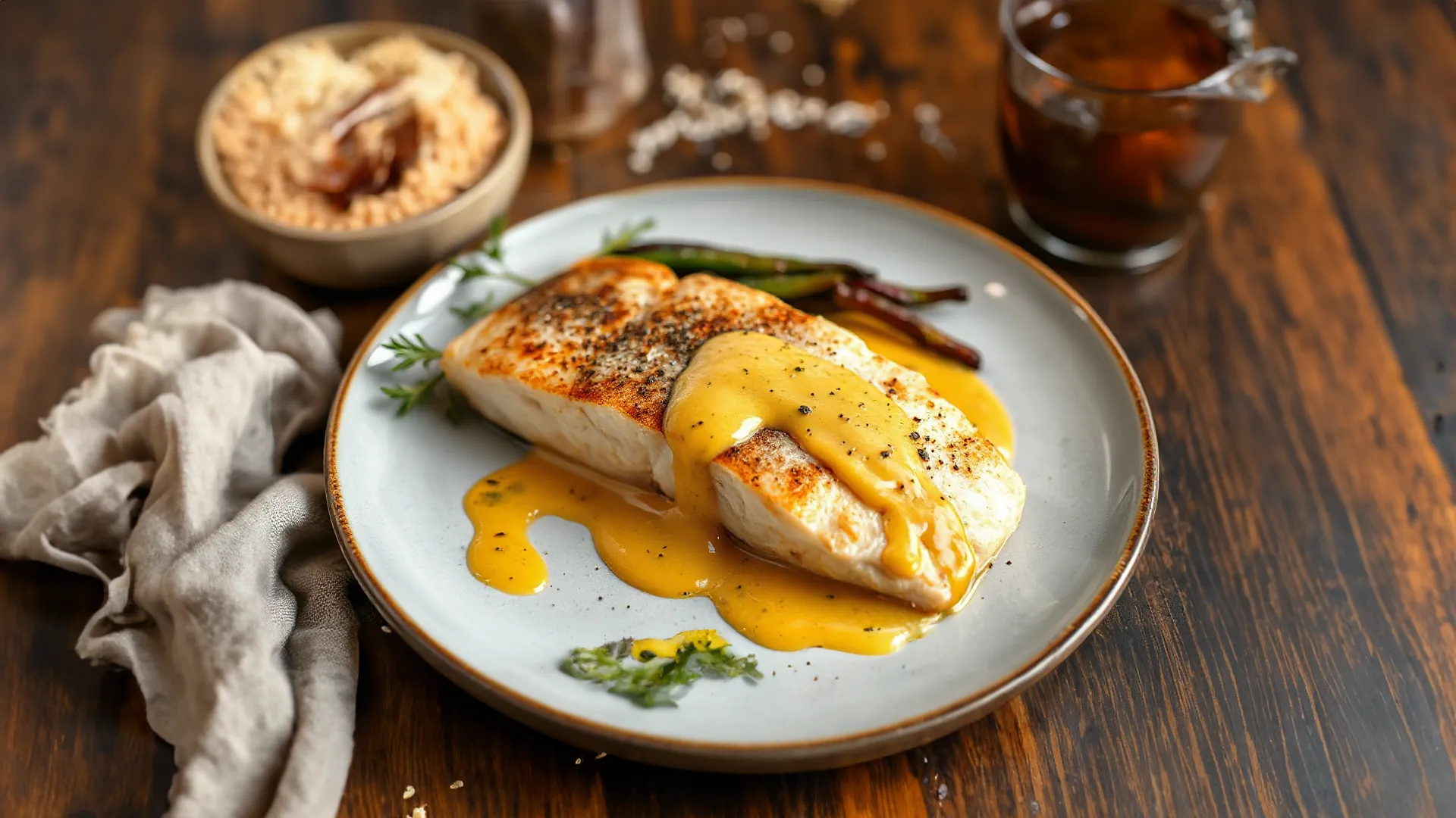 Würziges Fischfilet mit Senfsauce